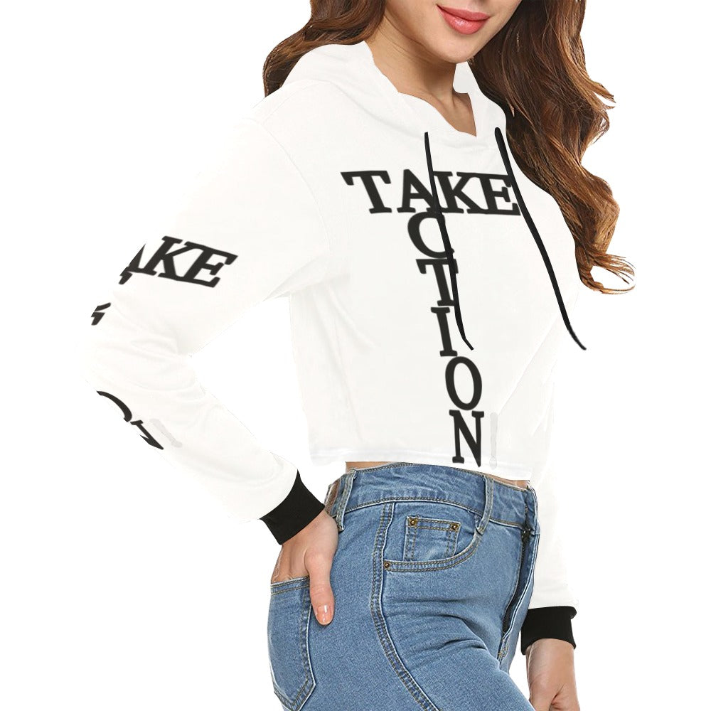 Take Action Women's Cropped Hoodie